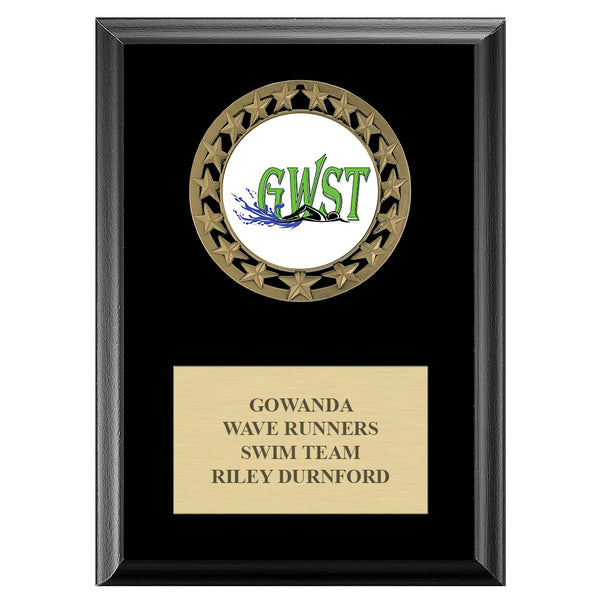 5" x 7" Custom RS14 Medal Black Plaque With Engraved Plate
