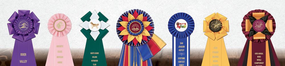 Custom Rosette Award Ribbons for Winners - Hodges Badge Company