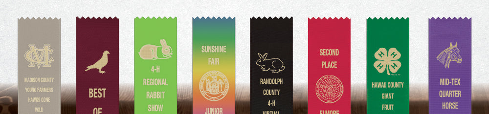 Fair, Festival & 4-H Pinked Top Ribbons