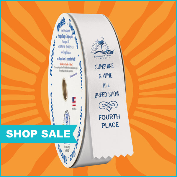1-5/8" X 100 Yards Custom Award Ribbon Roll - 15% OFF + FREE NEW CUSTOM LOGO/DESIGN - SALE