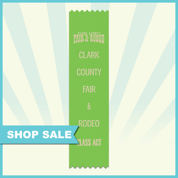 2" x 8" Custom Pinked Top Award Ribbon  - 15% OFF + FREE NEW CUSTOM LOGO/DESIGN - SALE