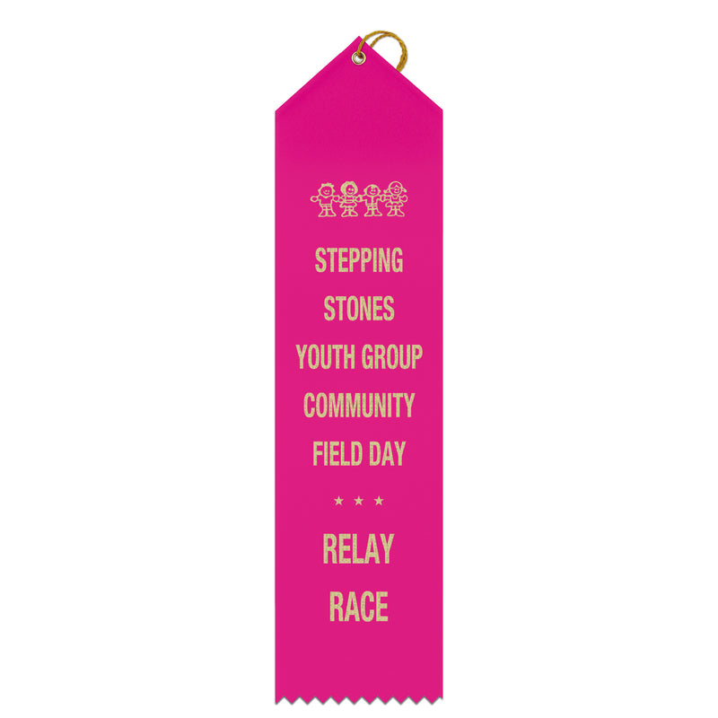 2 x 8 Custom Pinked Top Award Ribbon - Sold by Hodges Badge Company 2 x 8 Custom Pinked Top Award Ribbon - Sold by Hodges Badge Company