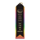 2-1/2" x 10" Custom Rainbow Point Top 2 Layered Ribbon