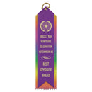 2-1/2" X 10" Custom Rainbow Point Top 2 Layered Ribbon.