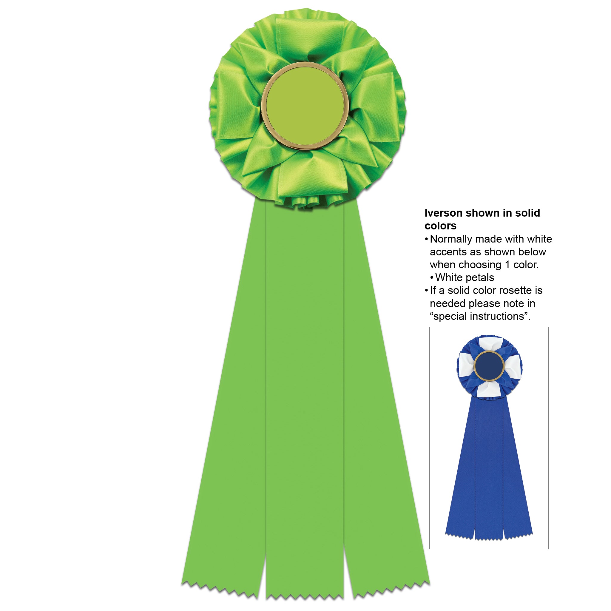 Iverson 3 Rosette Award Ribbon, 4-1/2