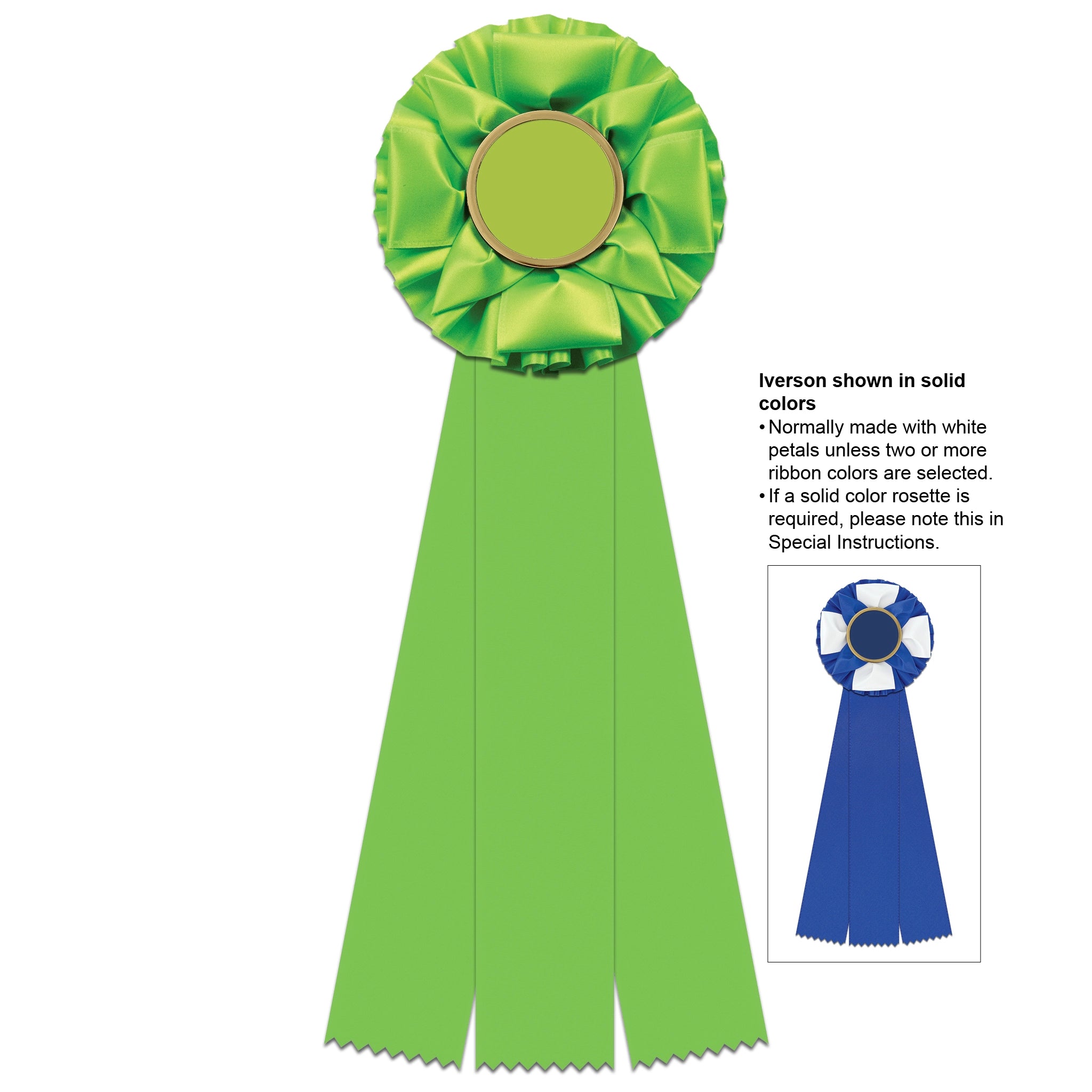 Iverson 3 Rosette Award Ribbon, 4-1/2