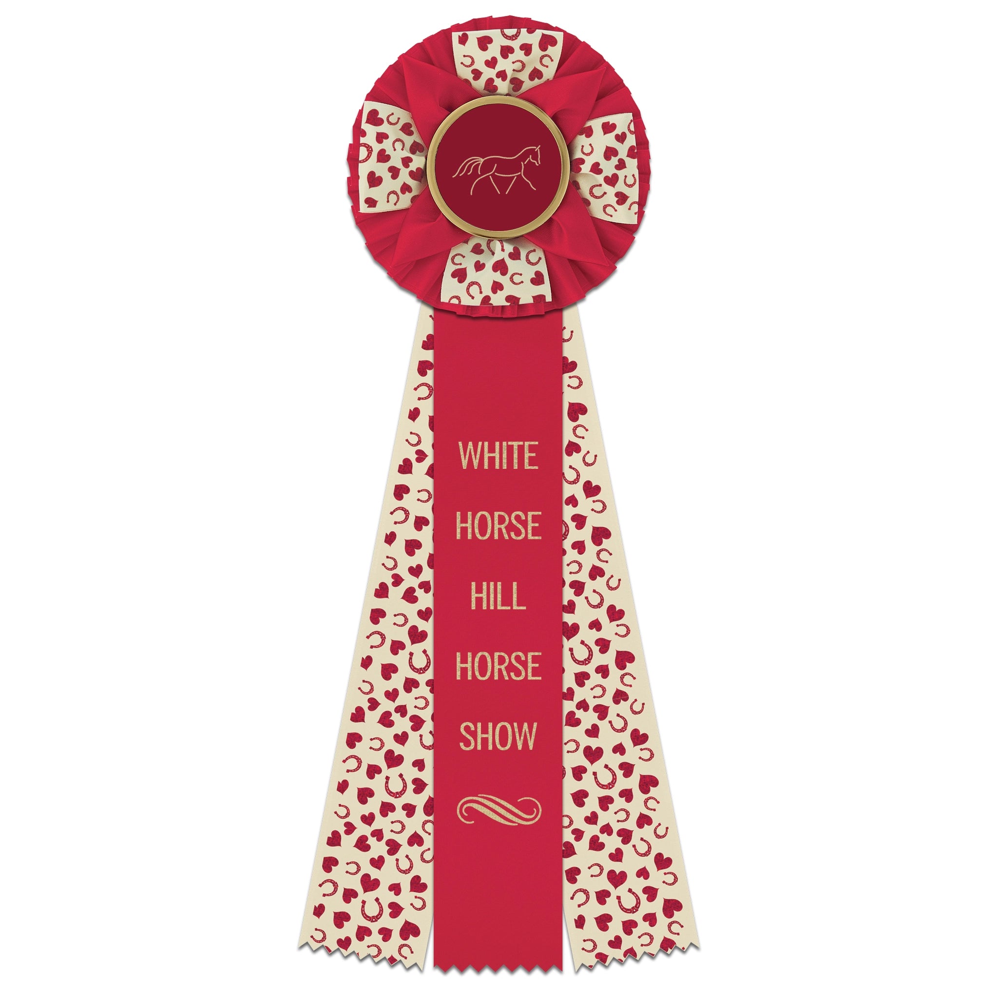 Deluxe Iverson 3 Rosette Award Ribbon, 4-1/2