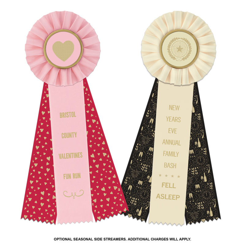 Ideal 3 Rosette Award Ribbon 4" Top