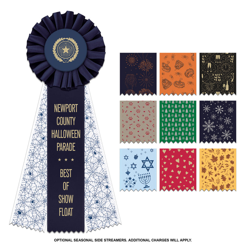 Ideal 3 Rosette Award Ribbon 4" Top