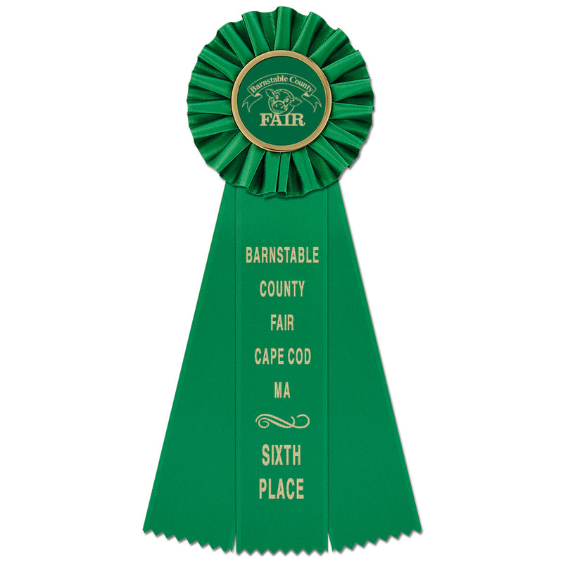 Ideal 3 Rosette Award Ribbon 4" Top