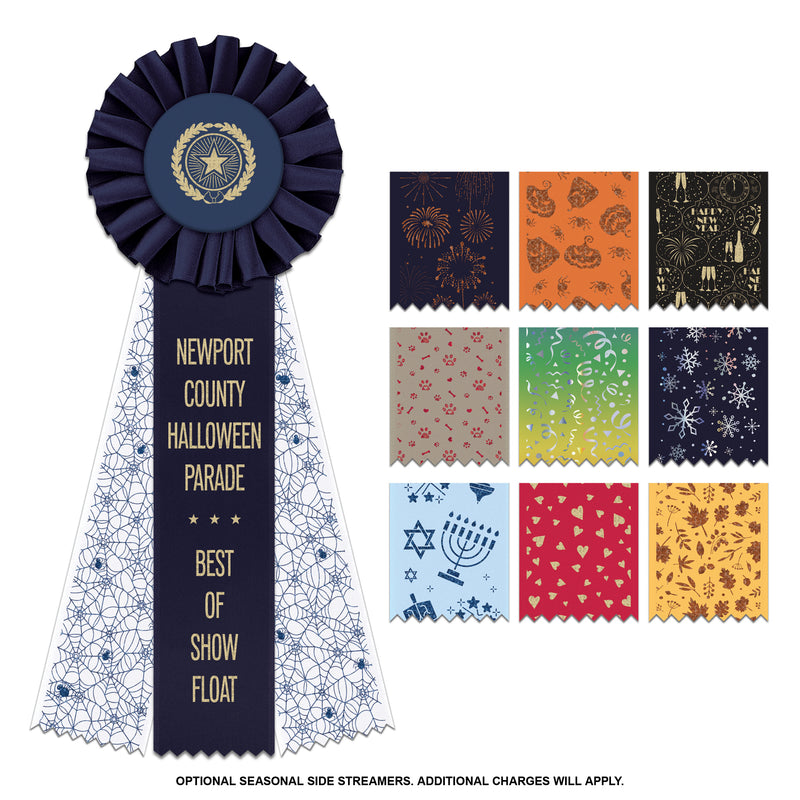 Ideal 3 Rosette Award Ribbon 4" Top