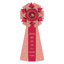 Deluxe Bath 3 Rosette Award Ribbon, 6" Top