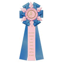 Deluxe Bath 3 Rosette Award Ribbon, 6" Top