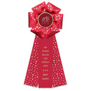 Deluxe Beauty 3 Rosette Award Ribbon 4-1/2" Top