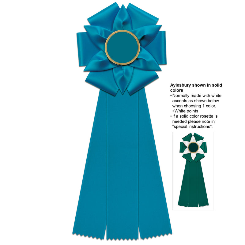 Aylesbury 3 Rosette Award Ribbon, 5-1/2" Top