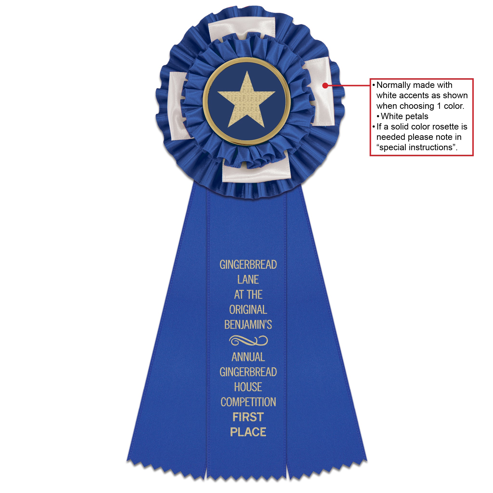 Birmingham 3 Rosette Award Ribbon, 4-1/2