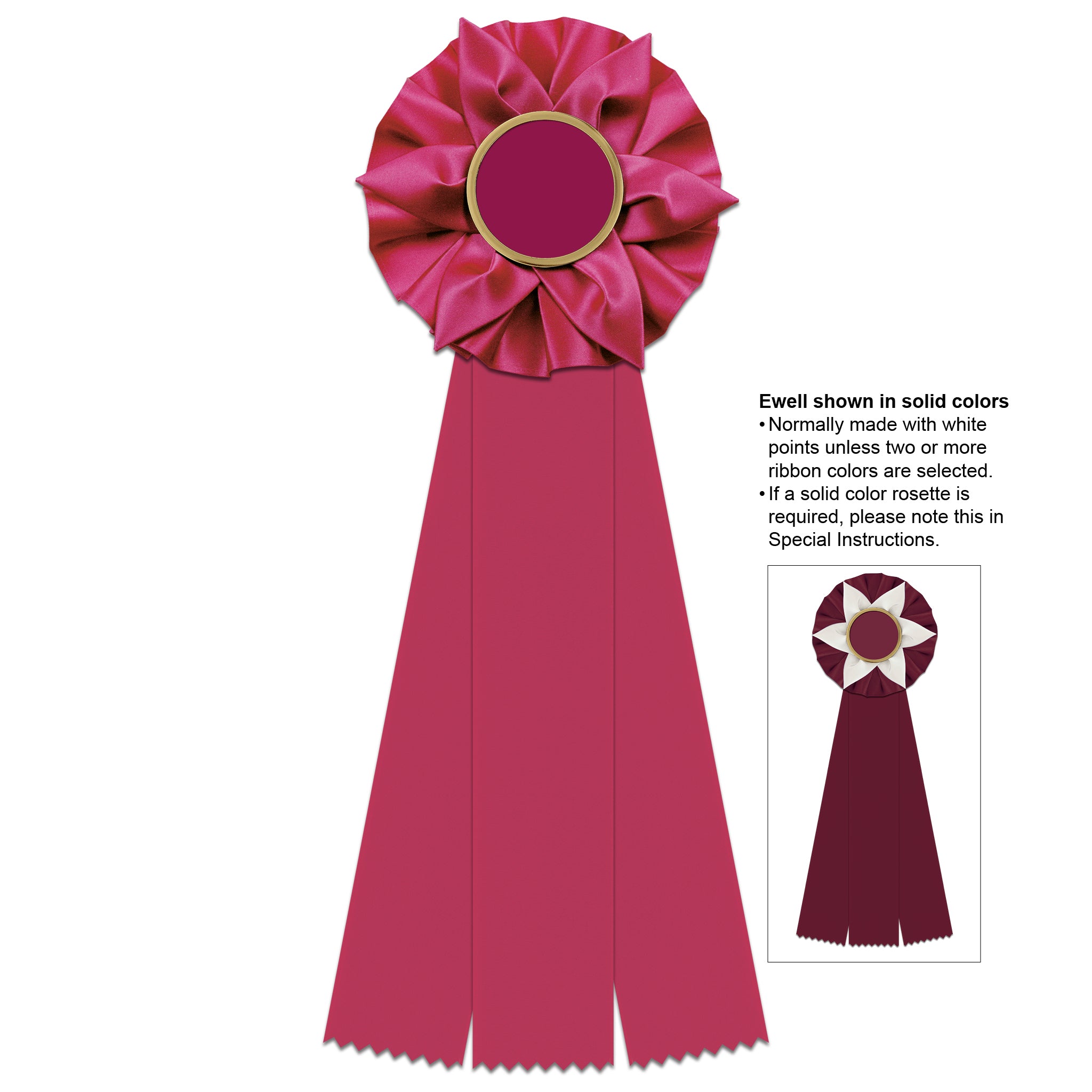 Ewell 3 Rosette Award Ribbon, 4-1/2