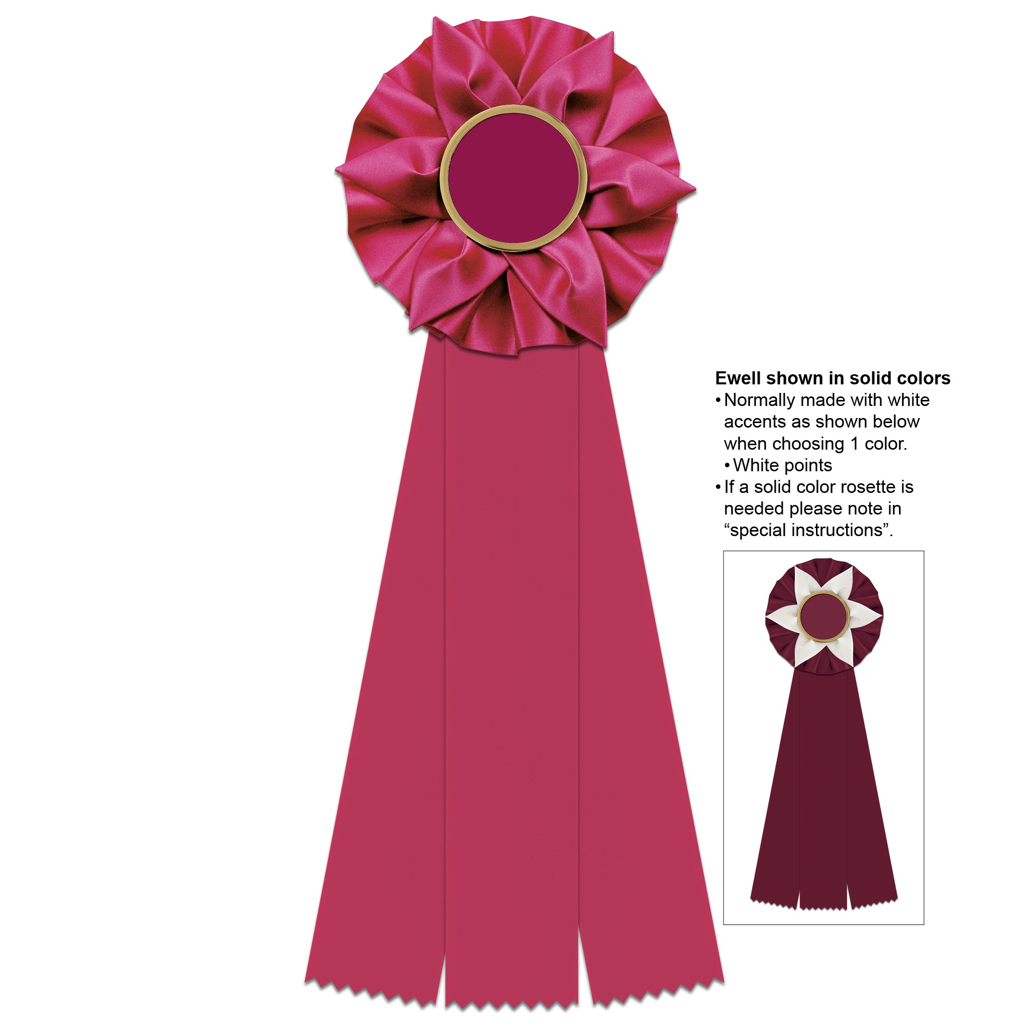 Ewell 3 Rosette Award Ribbon, 4-1/2
