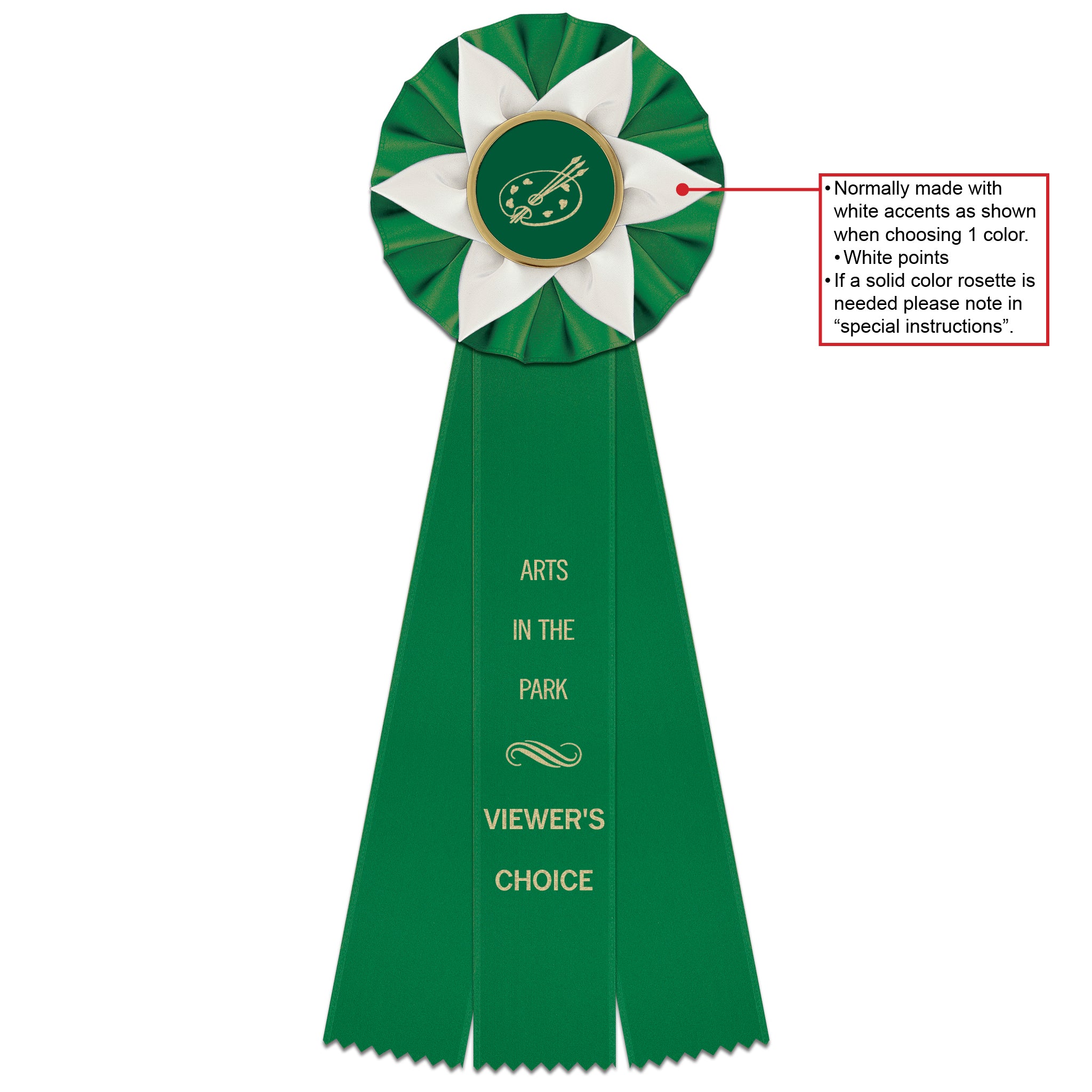 Ewell 3 Rosette Award Ribbon, 4-1/2