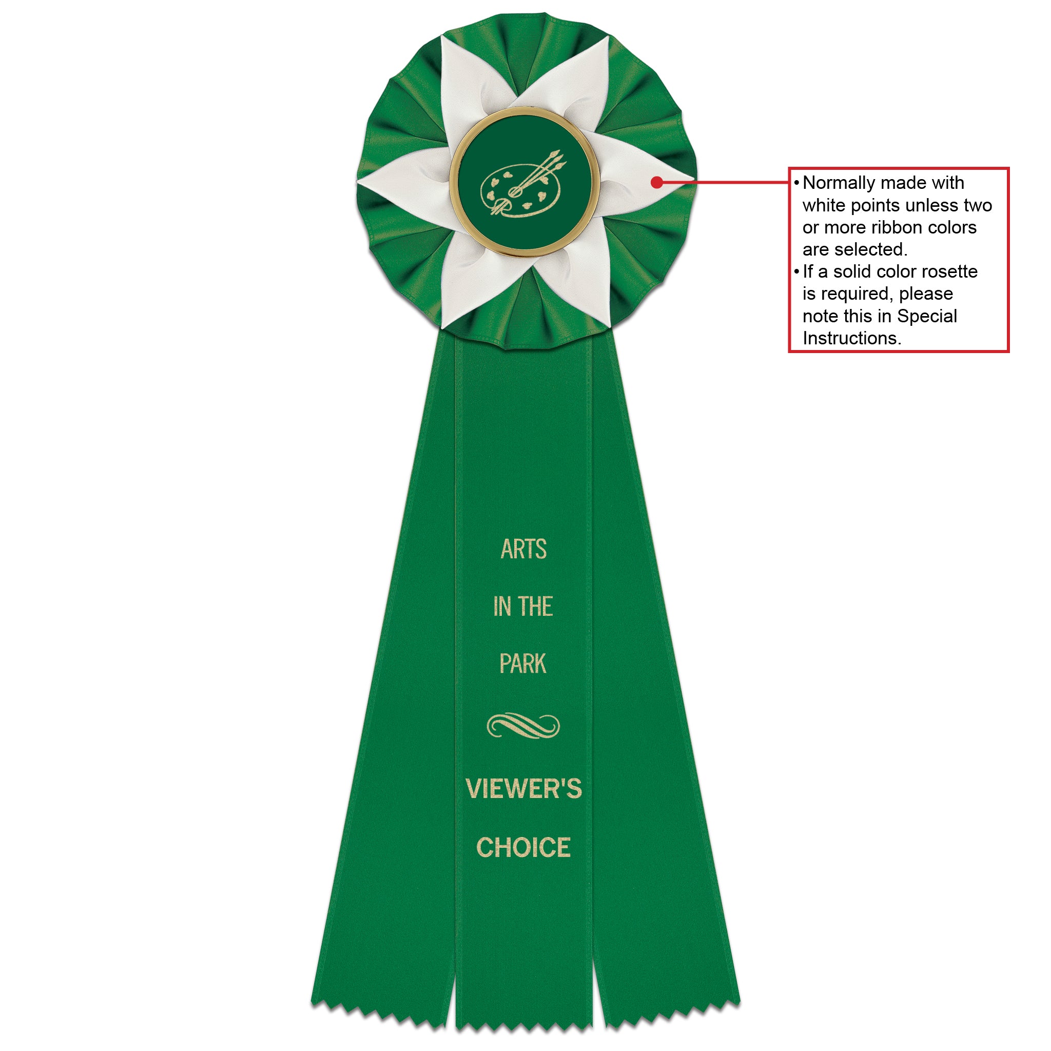 Ewell 3 Rosette Award Ribbon, 4-1/2