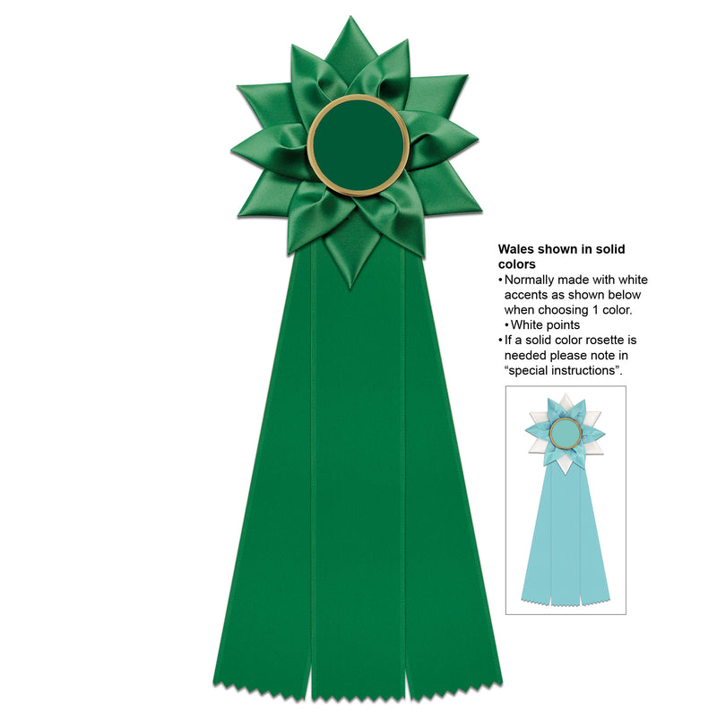 Wales 3 Rosette Award Ribbon, 5-1/2" Top