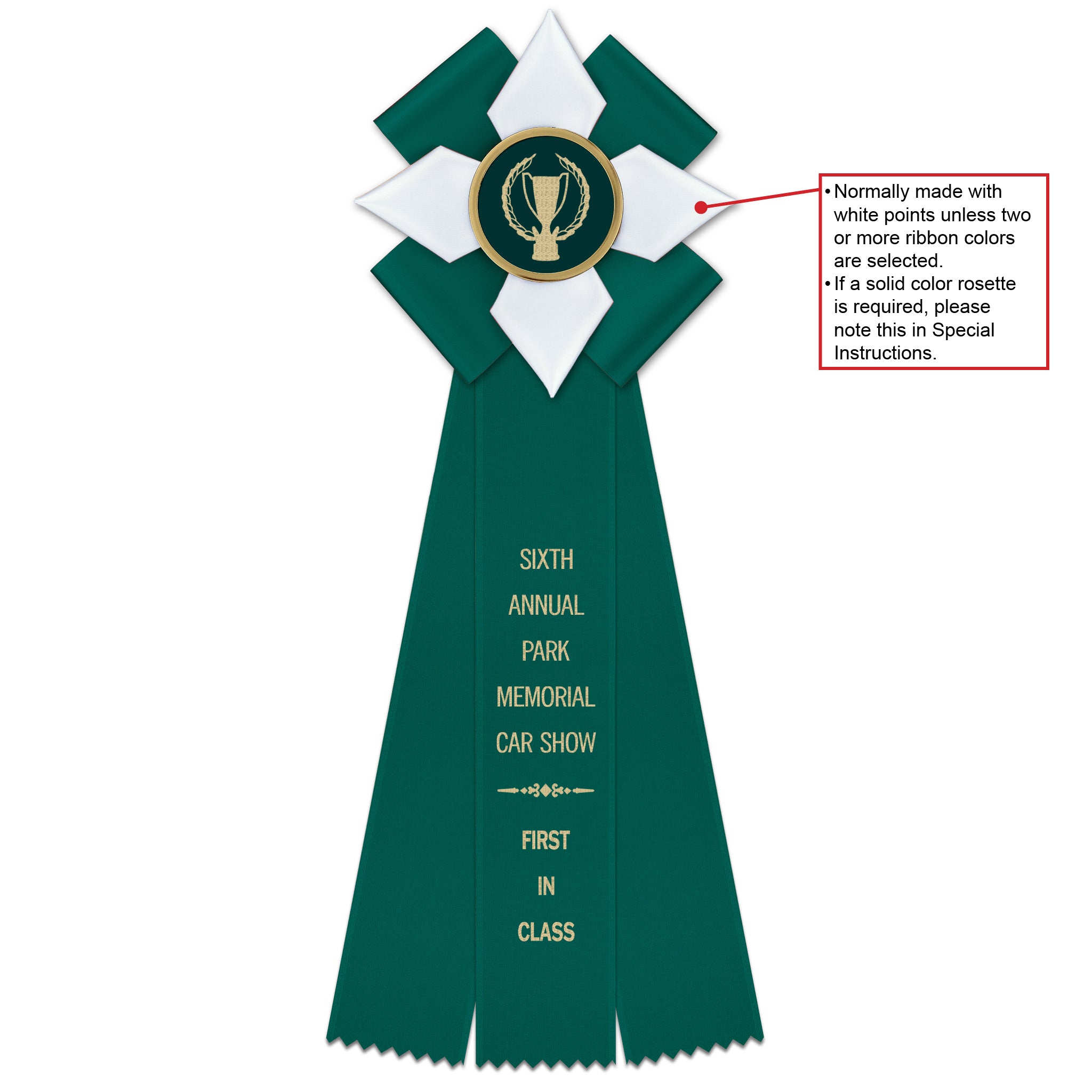 Dorset 3 Rosette Award Ribbon, 5