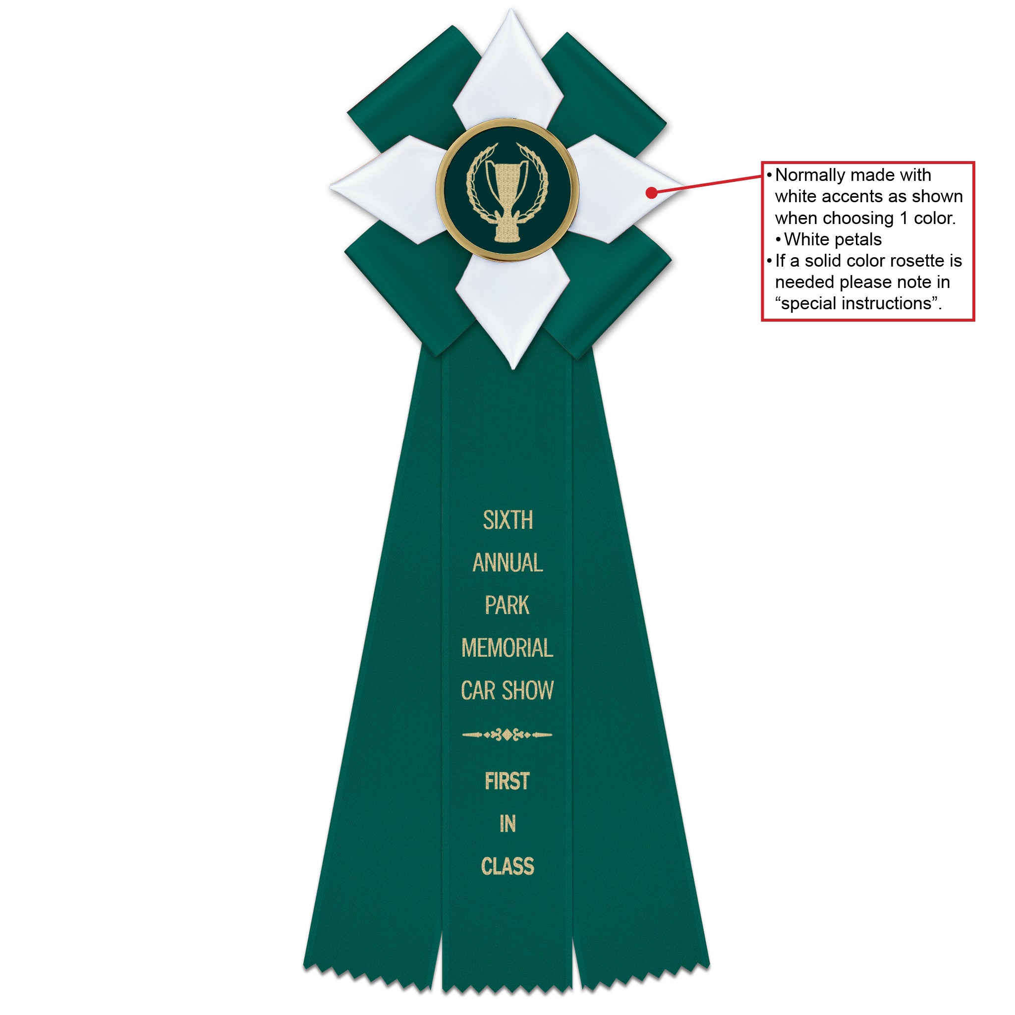 Dorset 3 Rosette Award Ribbon, 5