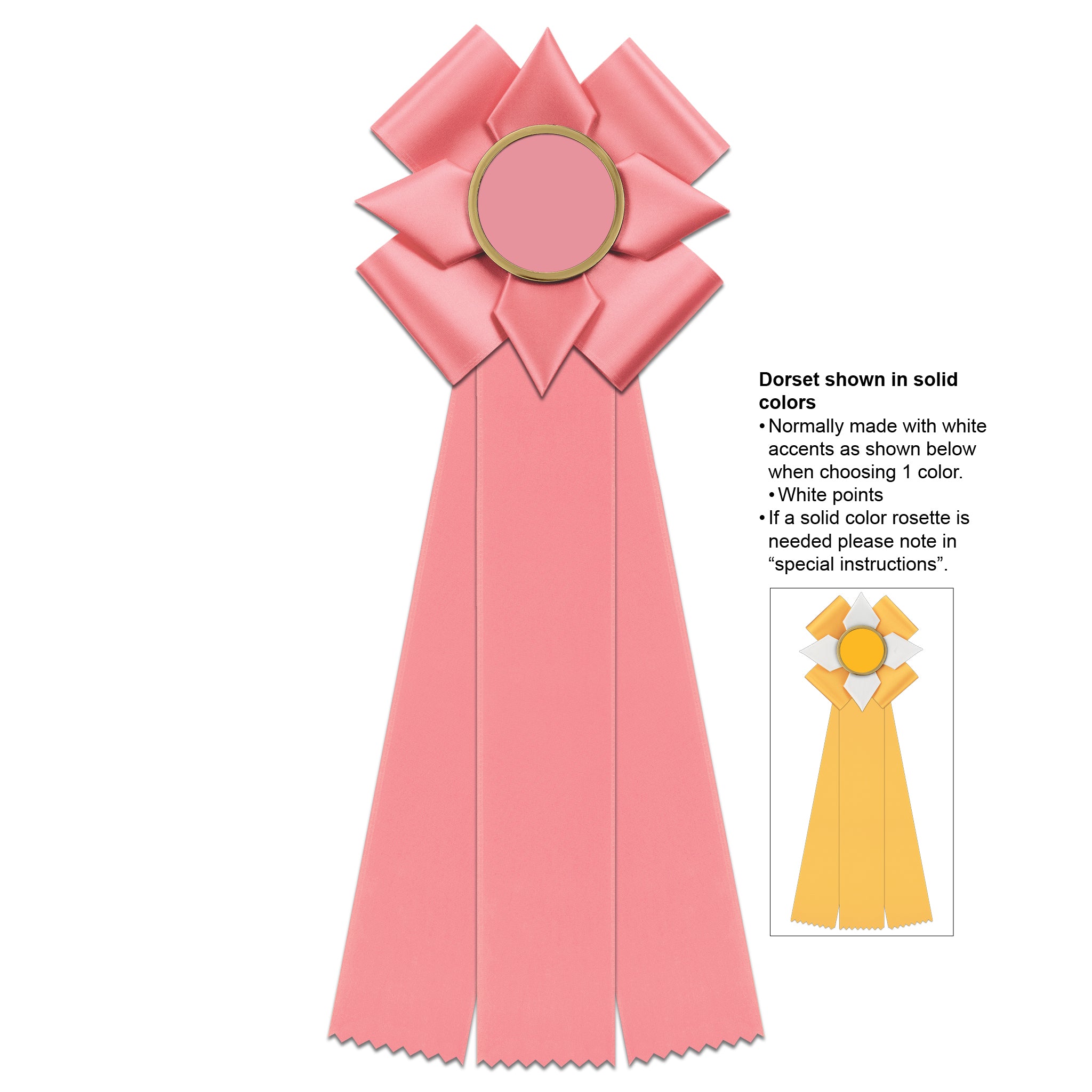 Dorset 3 Rosette Award Ribbon, 5