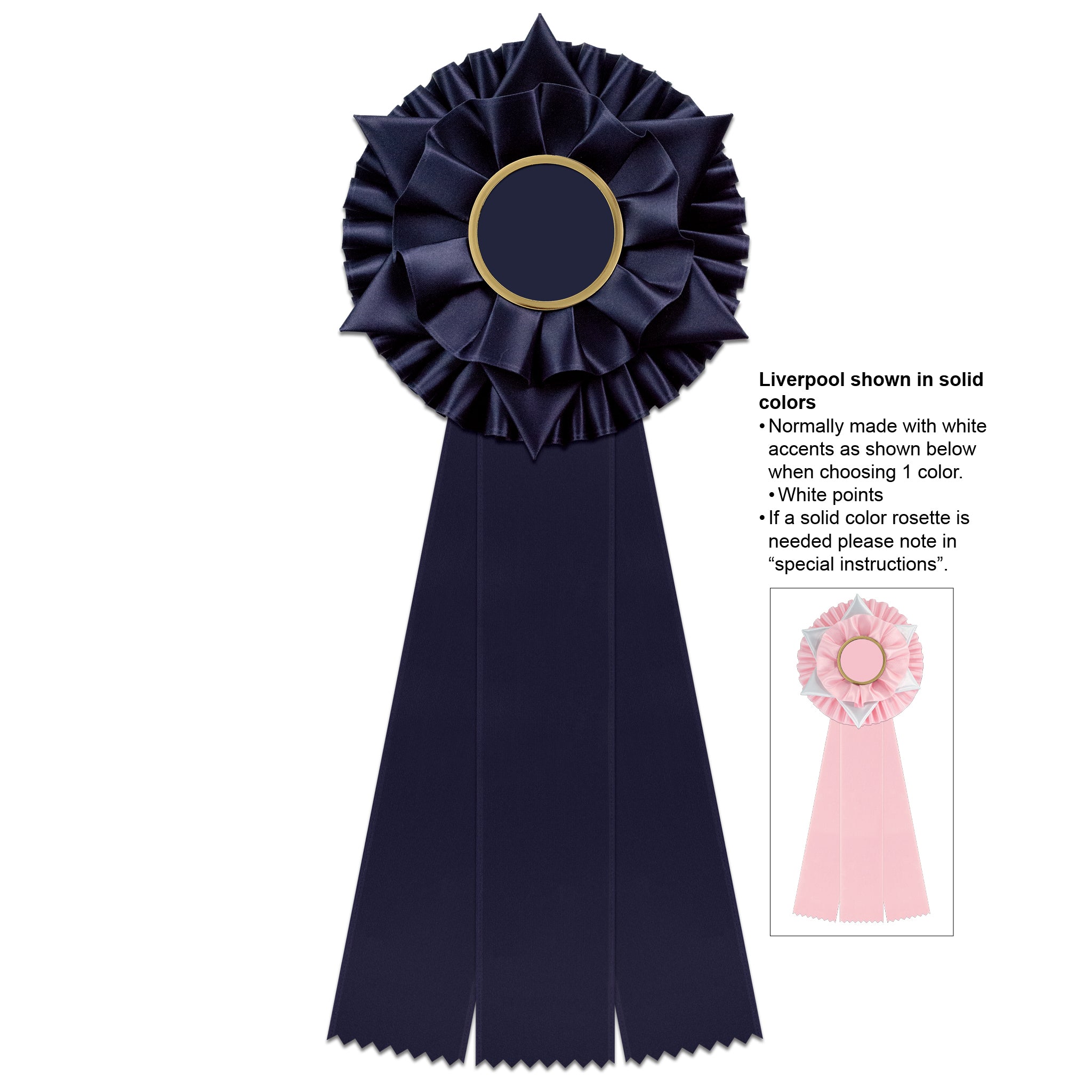 Liverpool 3 Rosette Award Ribbon, 5-1/2