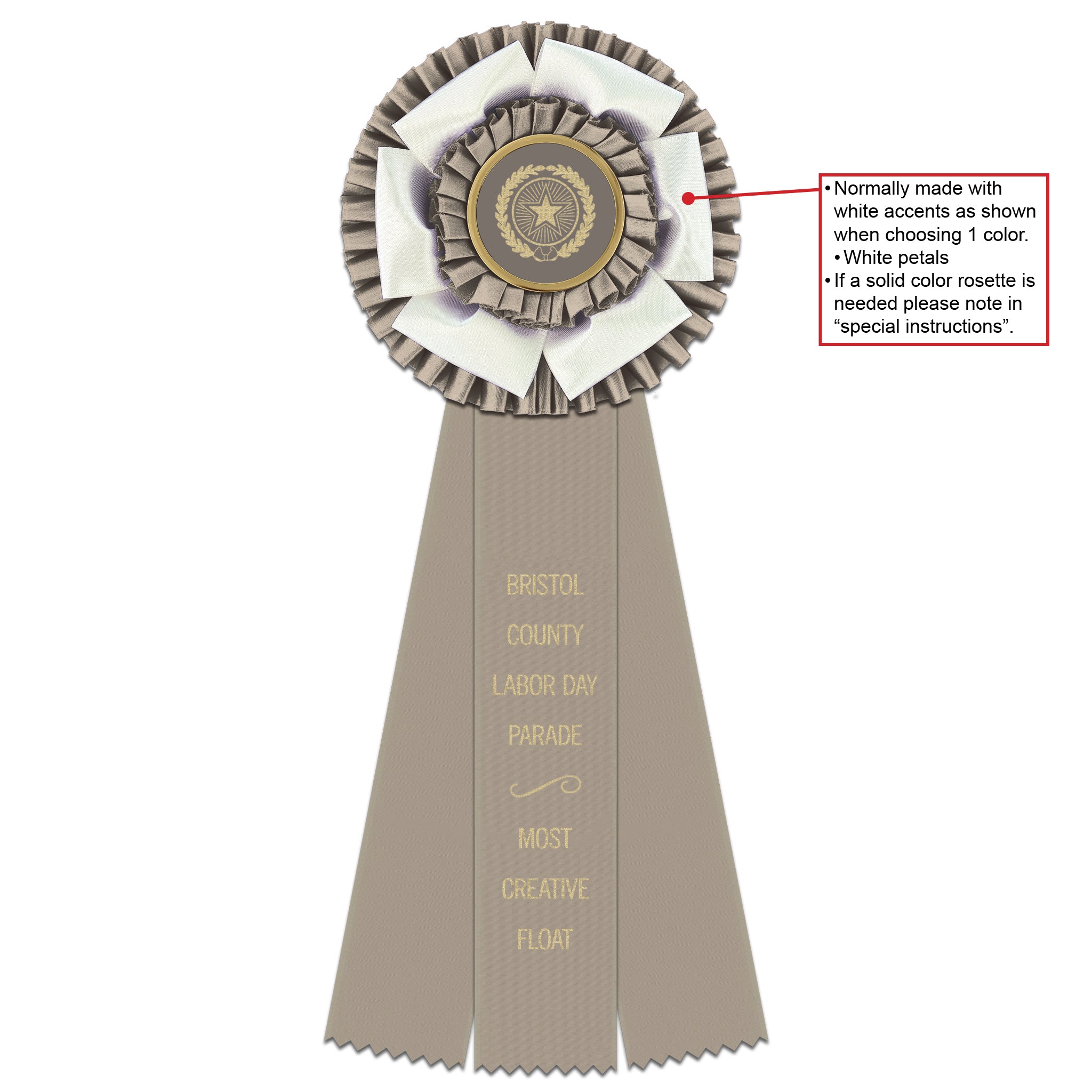 Dutchess 3 Rosette Award Ribbon, 5-1/2