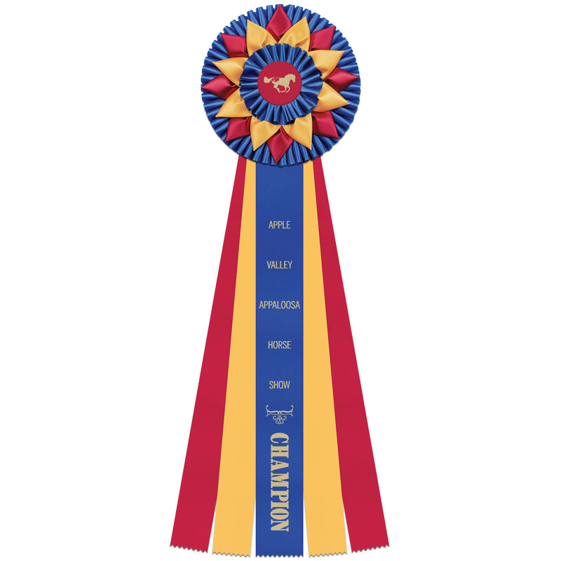 Sunniside 5 Rosette Award Ribbon, 8" Top
