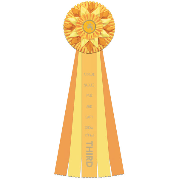 Sunniside 5 Rosette Award Ribbon, 8" Top