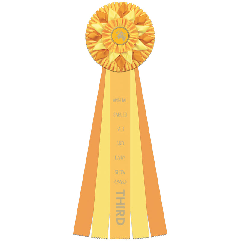 Sunniside 5 Rosette Award Ribbon, 8" Top