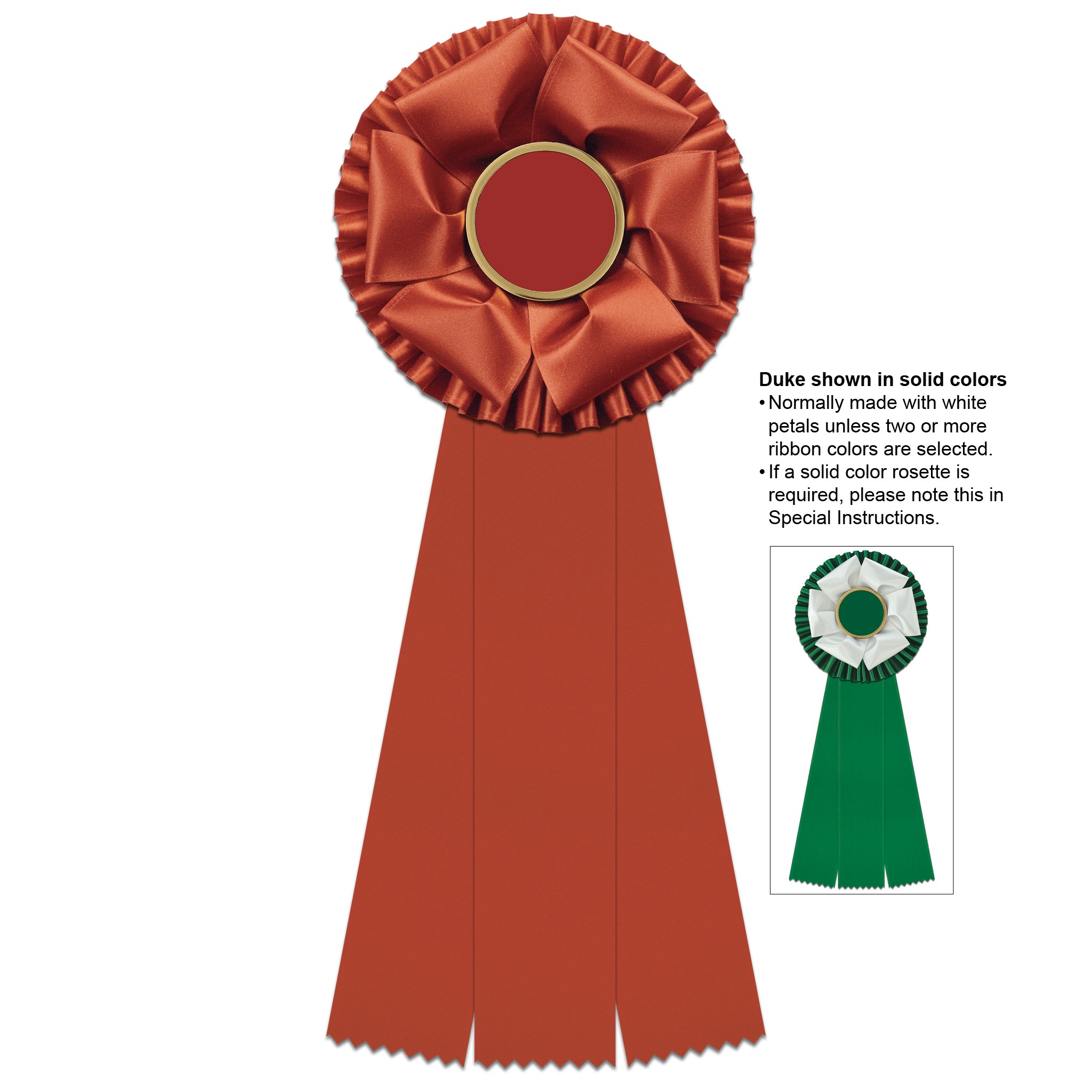 Duke 3 Rosette Award Ribbon, 5-1/2