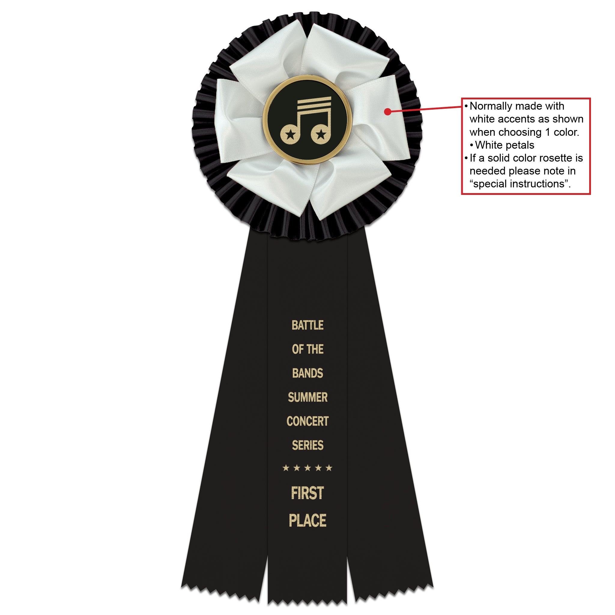 Duke 3 Rosette Award Ribbon, 5-1/2