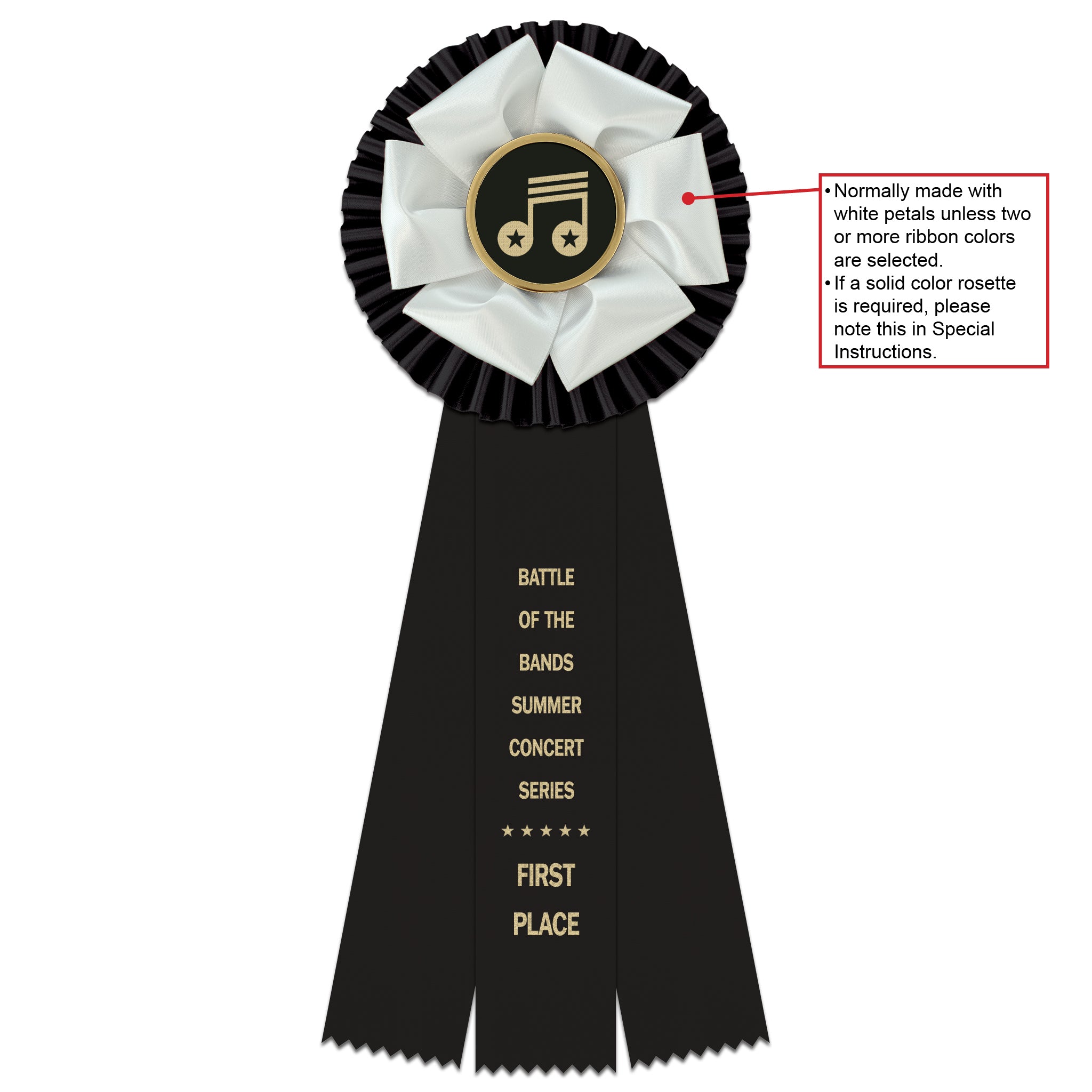 Duke 3 Rosette Award Ribbon, 5-1/2