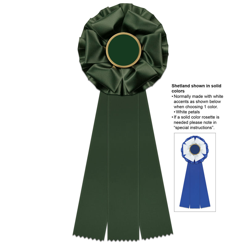 Shetland 3 Rosette Award Ribbon With 3 Streamer Printing, 5-1/2" Top