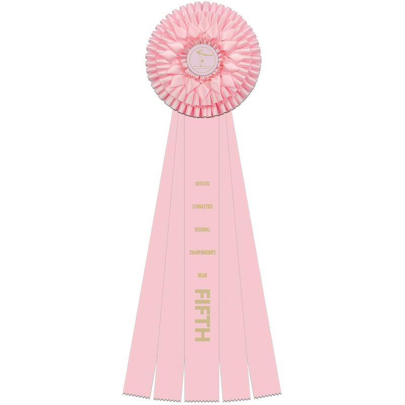Sutton 5 Rosette Award Ribbon, 8" Top