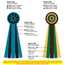 Sutton 5 Rosette Award Ribbon, 8" Top