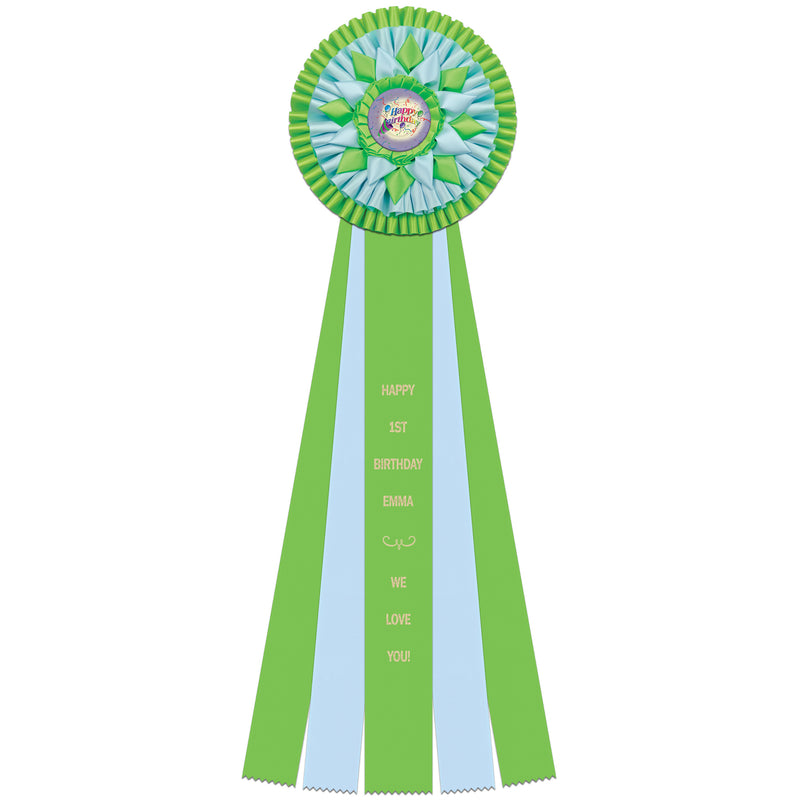 Sutton 5 Rosette Award Ribbon, 8" Top