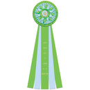 Sutton 5 Rosette Award Ribbon, 8" Top.