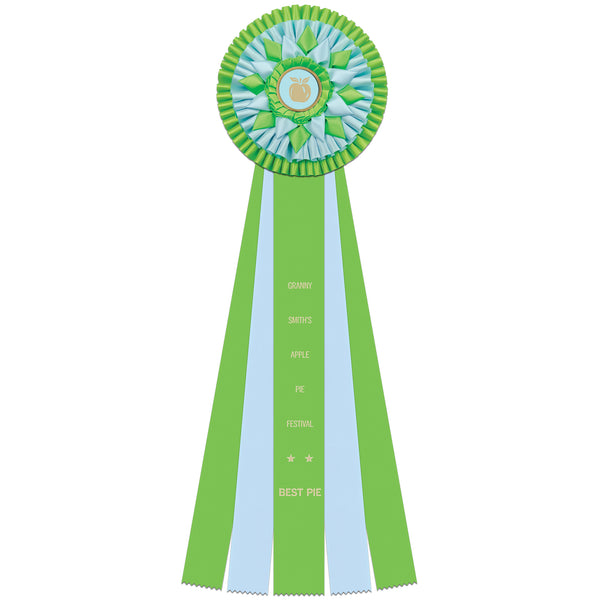 Sutton 5 Rosette Award Ribbon, 8" Top