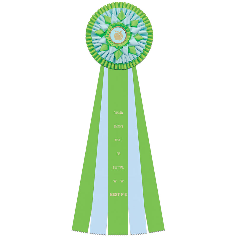 Sutton 5 Rosette Award Ribbon, 8" Top