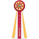 Sutton 5 Rosette Award Ribbon, 8" Top.