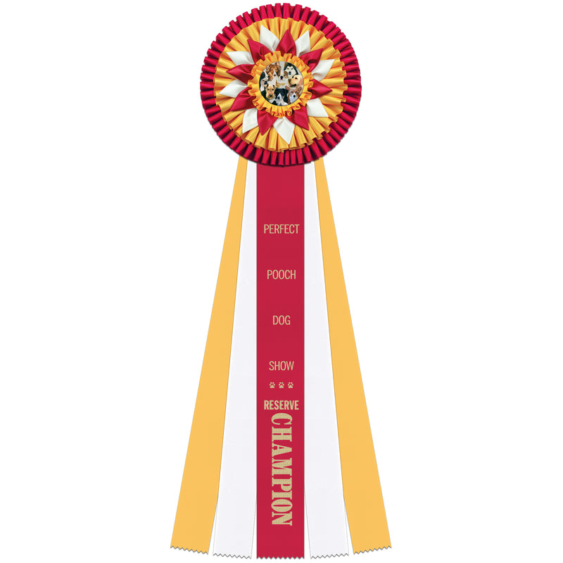 Sutton 5 Rosette Award Ribbon, 8" Top