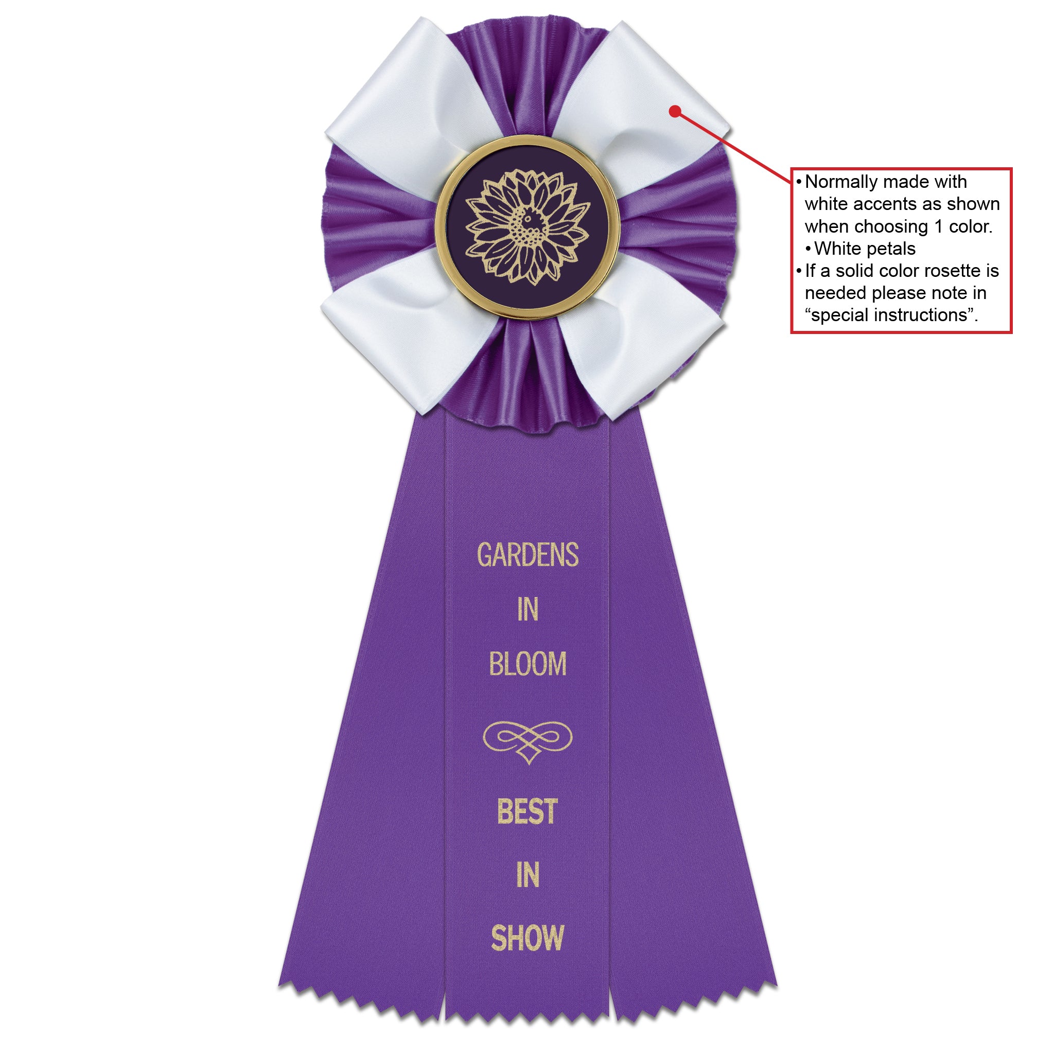 Kendal 3 Rosette Award Ribbon, 4-1/2