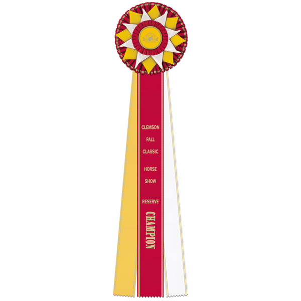 Fairford 3 Rosette Award Ribbon, 6-1/2" Top