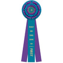 Marlow 3 Rosette Award Ribbon, 6-1/2" Top.