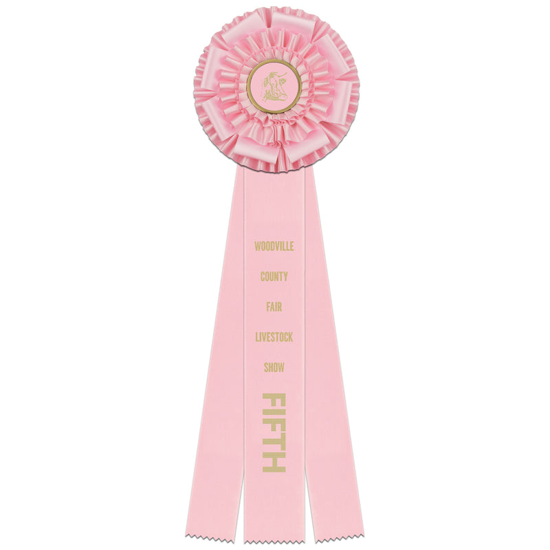 Marlow 3 Rosette Award Ribbon, 6-1/2" Top