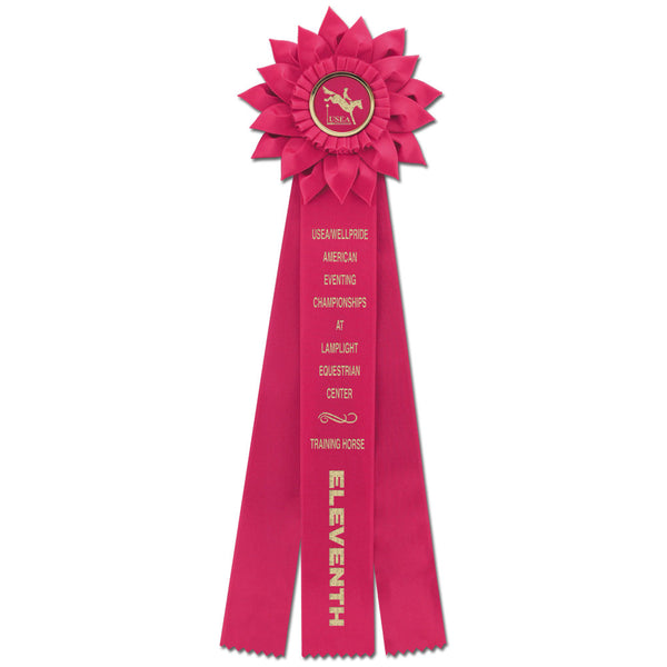 Sunburst 3 Rosette Award Ribbon, 6-1/2" Top